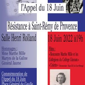 appel du 18 juin, la résistance à Saint-Rémy